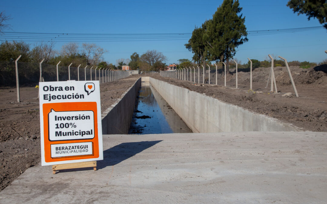 Con inversión 100% municipal, se encuentra en su etapa final una importante obra de desagüe pluvial de Hudson